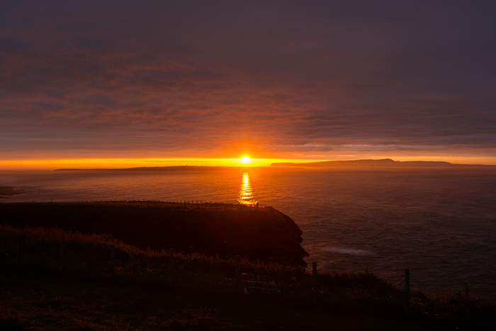 Atardecer desde el parking del faro de Duncansby Head