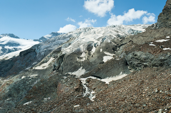 Glaciar desde la cima del Spielboden