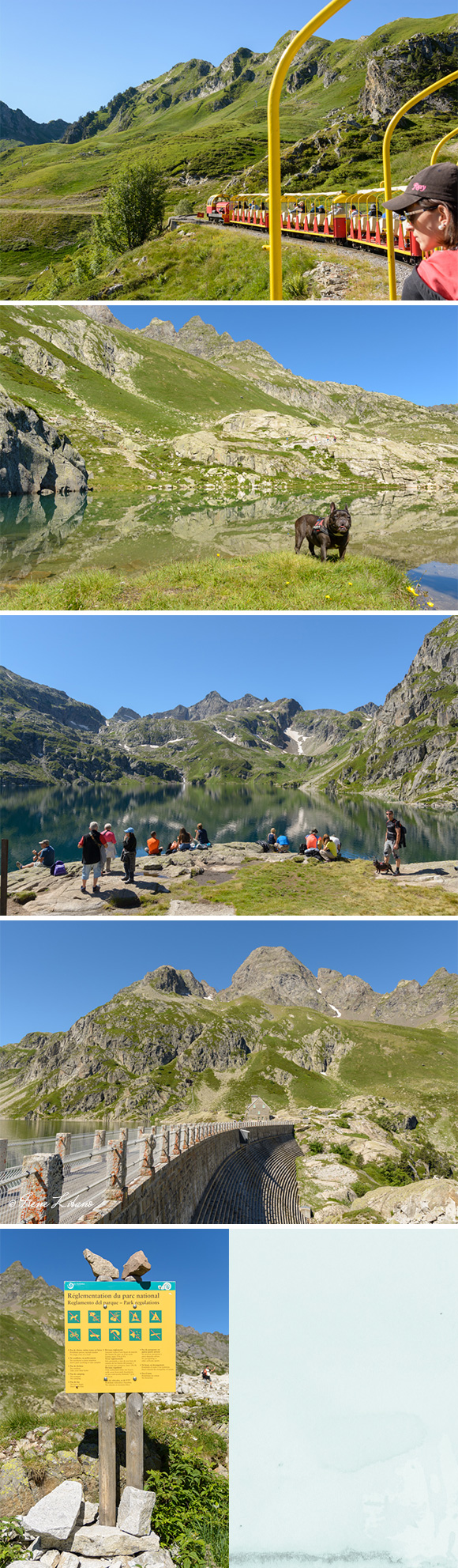 Petit Train d'Artouste, Lago Artouste, presa y el típico cartel de Parque Nacional