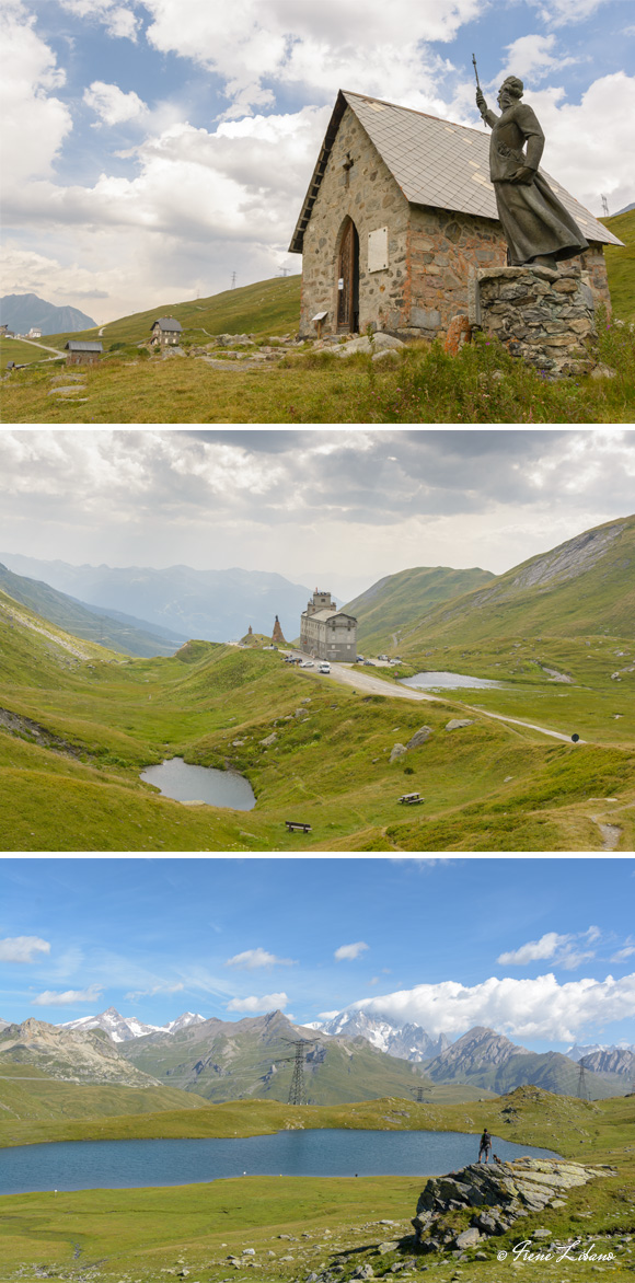 1) Ermita del Col du Petit Saint Bernard - 2) Hospicio - 3) Lac Longet