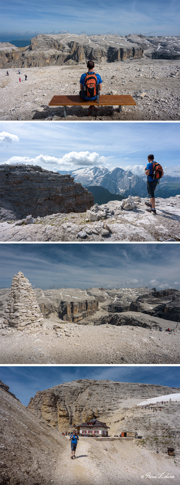 Sass Pordoi y ruta al refugio Forcella Pordoi