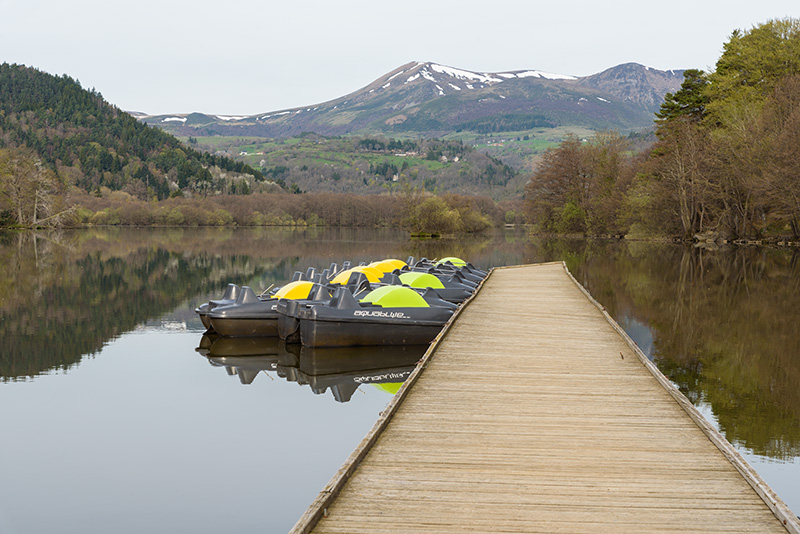 Lac Chambon, Auvernia, Francia, en autocaravana